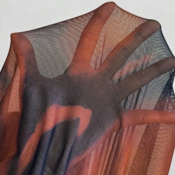 Multicolor Small Tie-Dye Side Slit Max Sleeveless Women’s dress - Picture 9 of 10